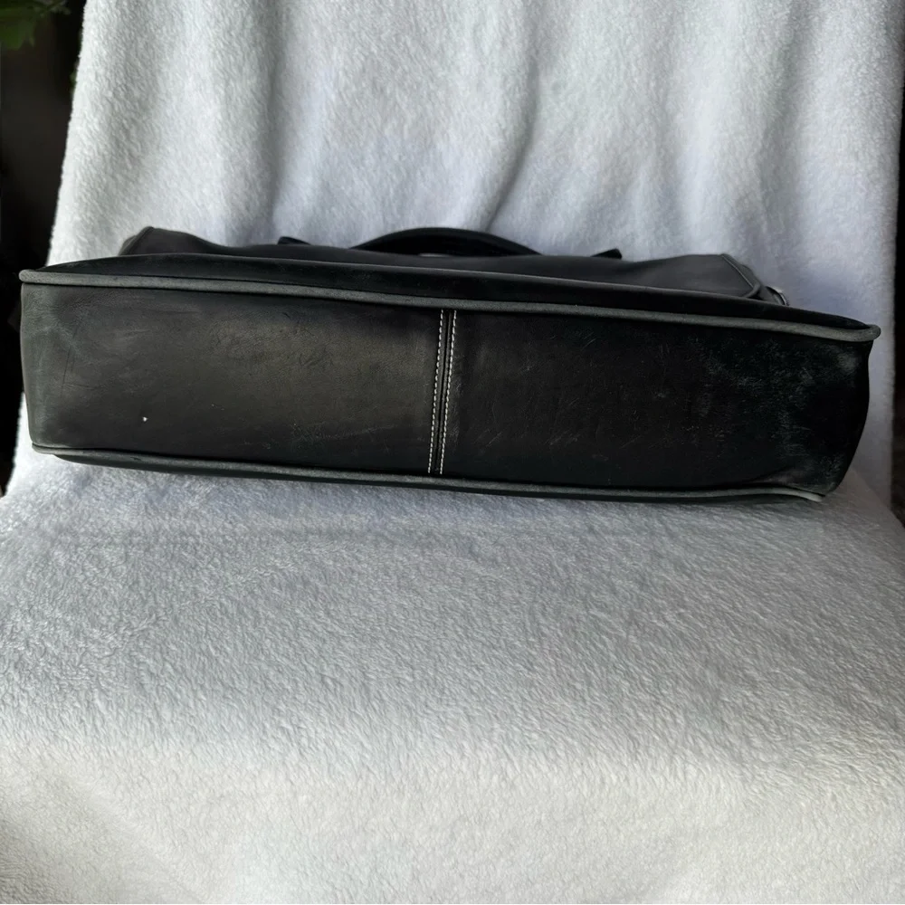 Vintage COACH Morgan Messenger Bag Black Leather Briefcase Travel Laptop 6457 - Picture 6 of 12